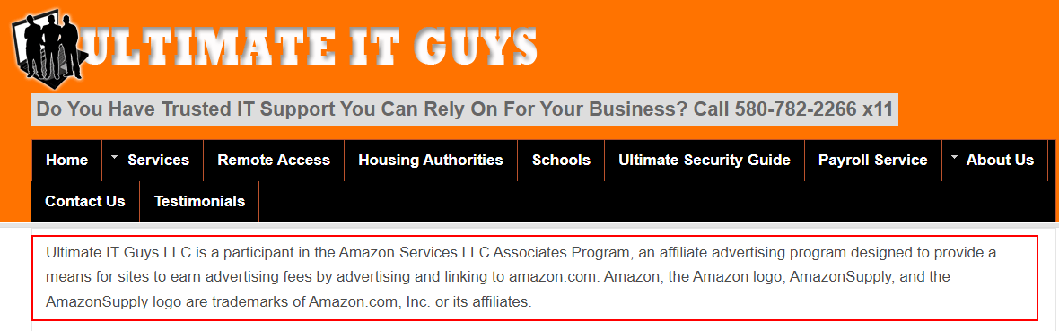 Ultimate IT Guys: Amazon Associates disclaimer - Updated for 2022