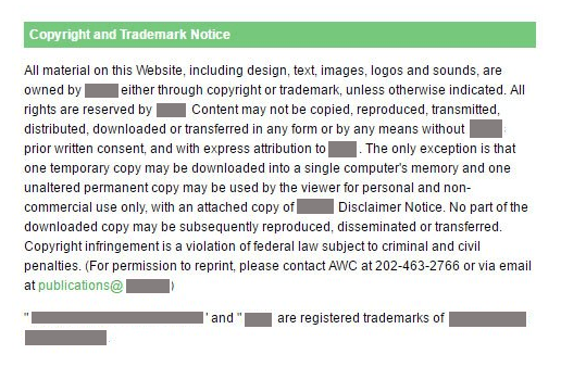 Generic Copyright and Trademark Notice disclaimer version 2