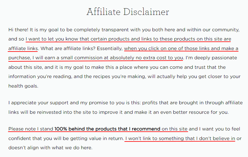 Simply Quinoa Affiliate Disclaimer - Updated for 2022
