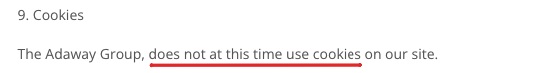 The Adaway Group Privacy Policy: Cookies clause