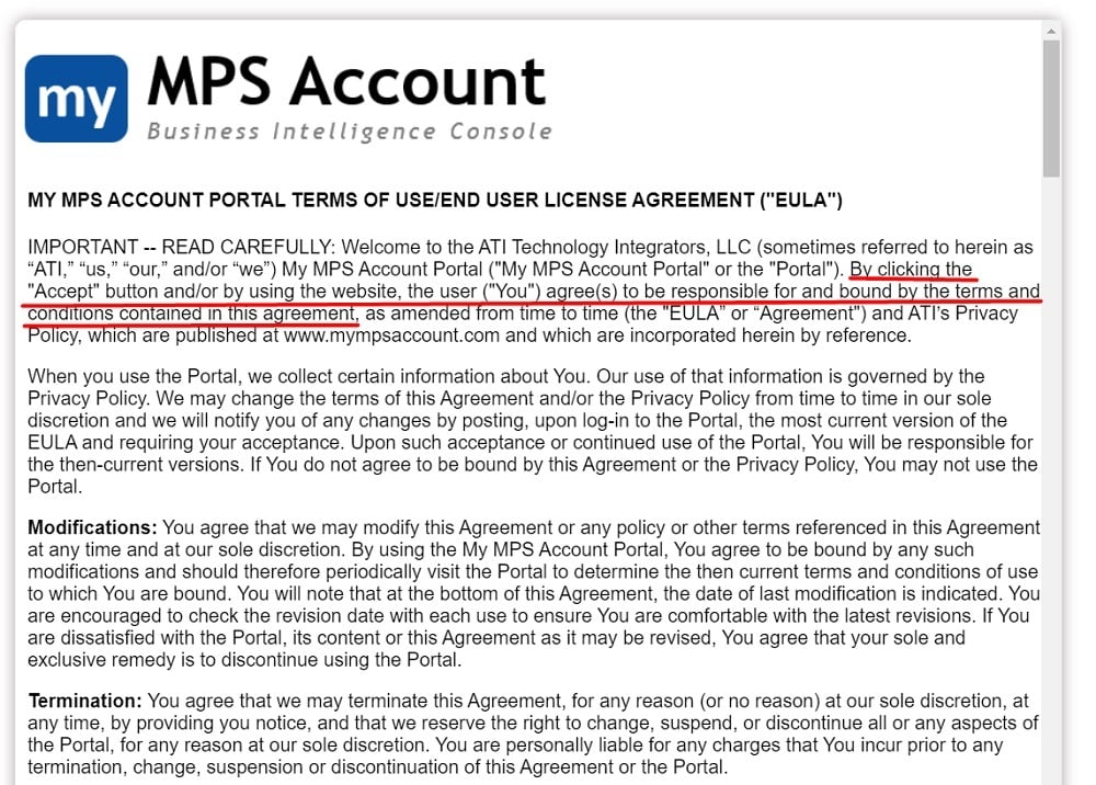 ATI Technology Integrators EULA: Agree to terms section highlighted