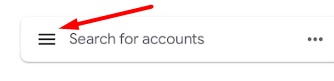 Google Authenticator app Search for accounts menu bar