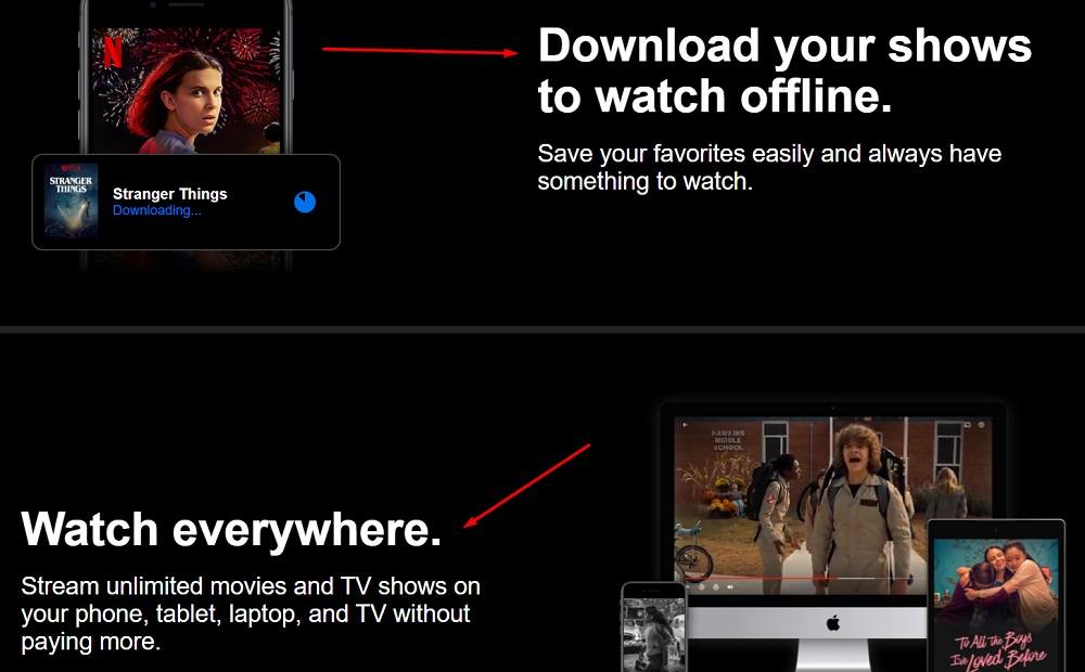 Netflix ad: Download and watch offline everywhere