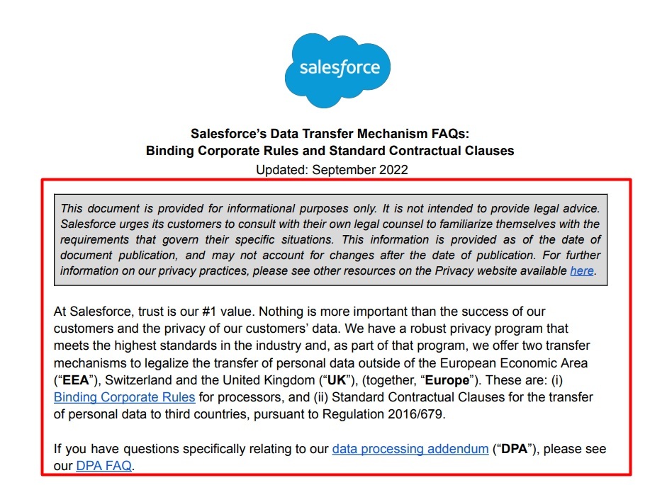 Salesforce Data Transfer Mechanism FAQ: Intro excerpt