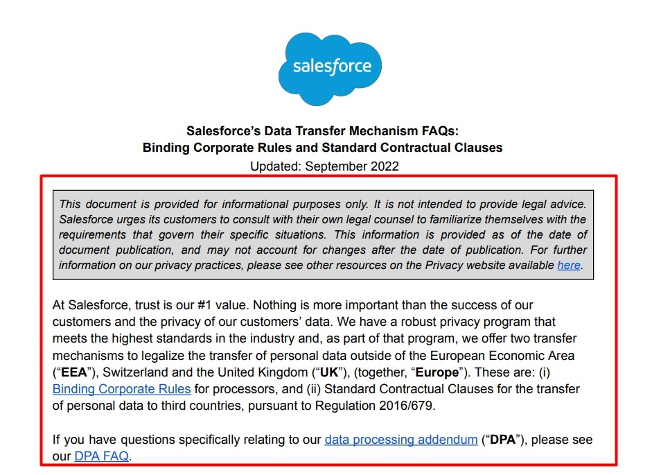 Salesforce Data Transfer Mechanism FAQ: Intro excerpt