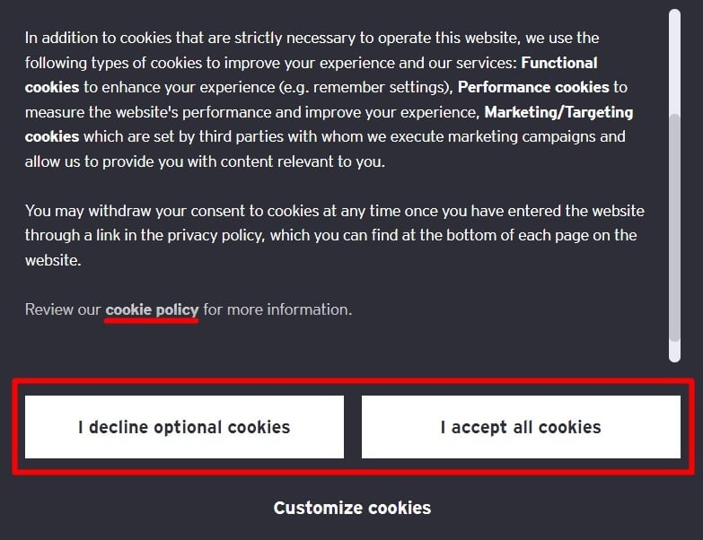 EY Cookie Consent Banner