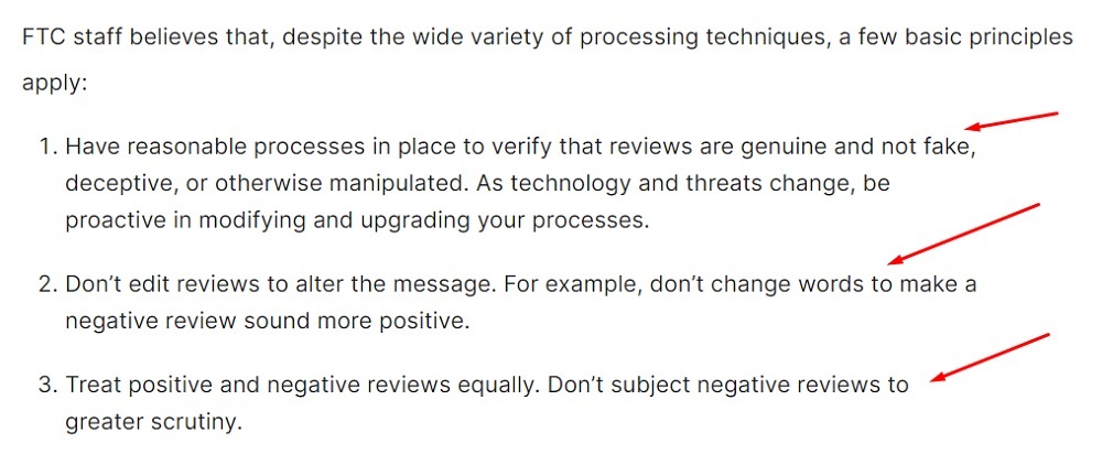 FTC Featuring Online Customer Reviews: A Guide for Platforms - Basic principles section