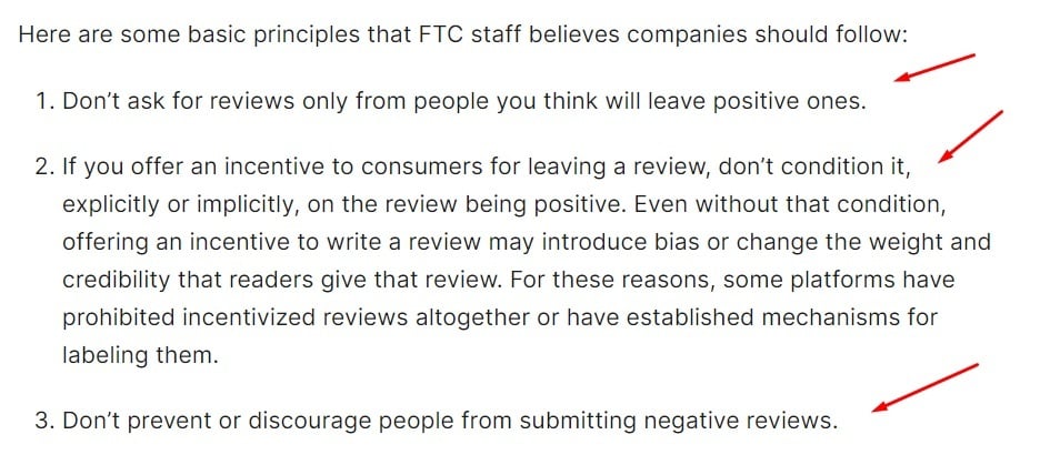 FTC Featuring Online Customer Reviews: A Guide for Platforms - Basic principles section