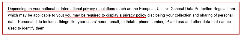 WordPress Codex: User Privacy and Your WordPress Site - Privacy Regulations and display a Privacy Policy requirement section