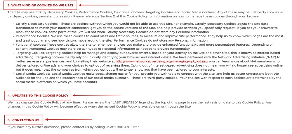 Coca-Cola Cookie Policy: What kind of cookies do we use, updates to this policy and contacting us clauses