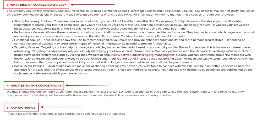 Coca-Cola Cookie Policy: What kind of cookies do we use, updates to this policy and contacting us clauses