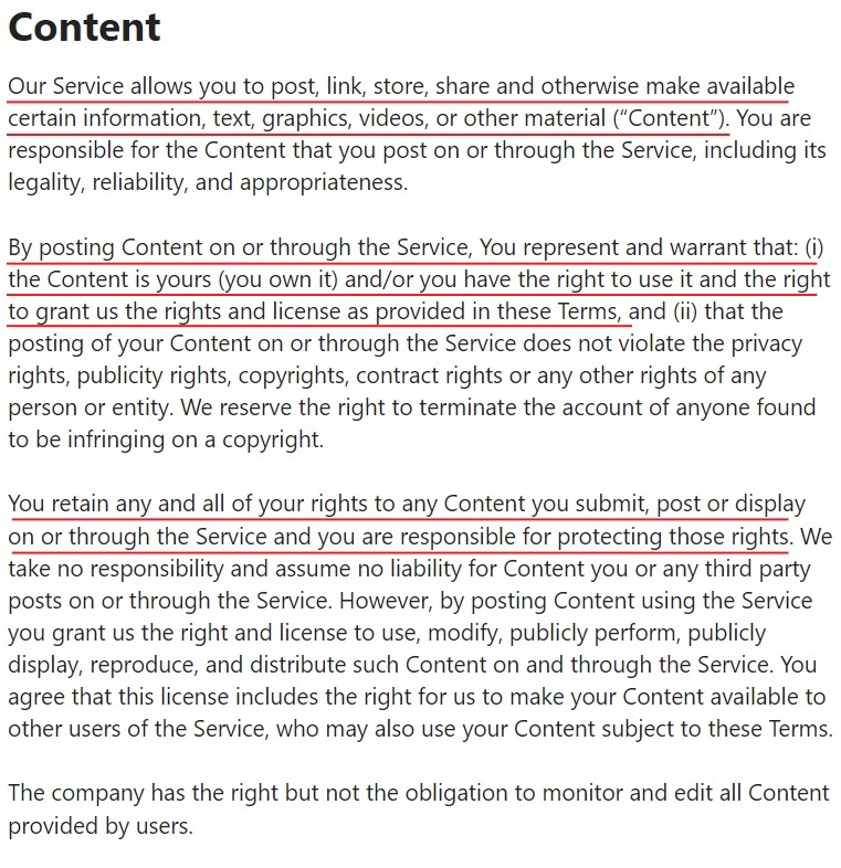 Magnetic Memory Method Terms of Service: Content clause