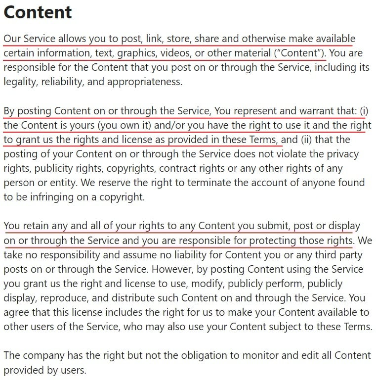 Magnetic Memory Method Terms of Service: Content clause