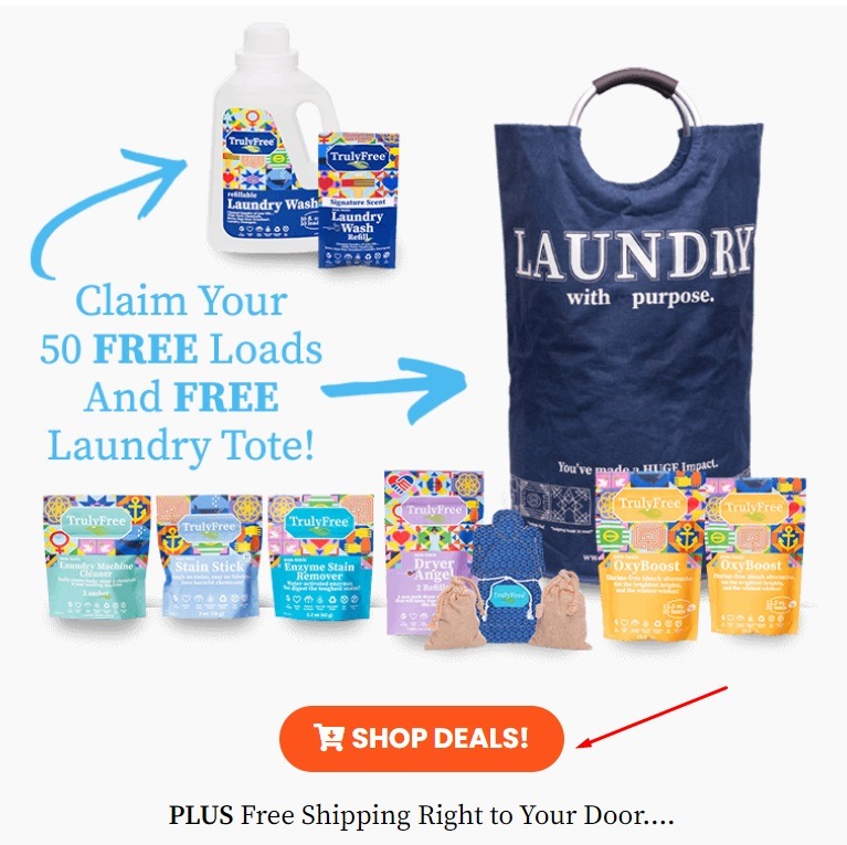 Truly Free Home promotion with Shop Deals button highlighted