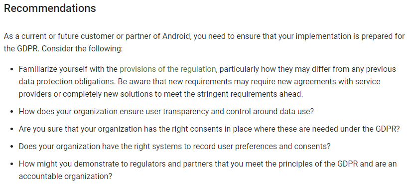 Android Enterprise: Recommendations for GDPR compliance