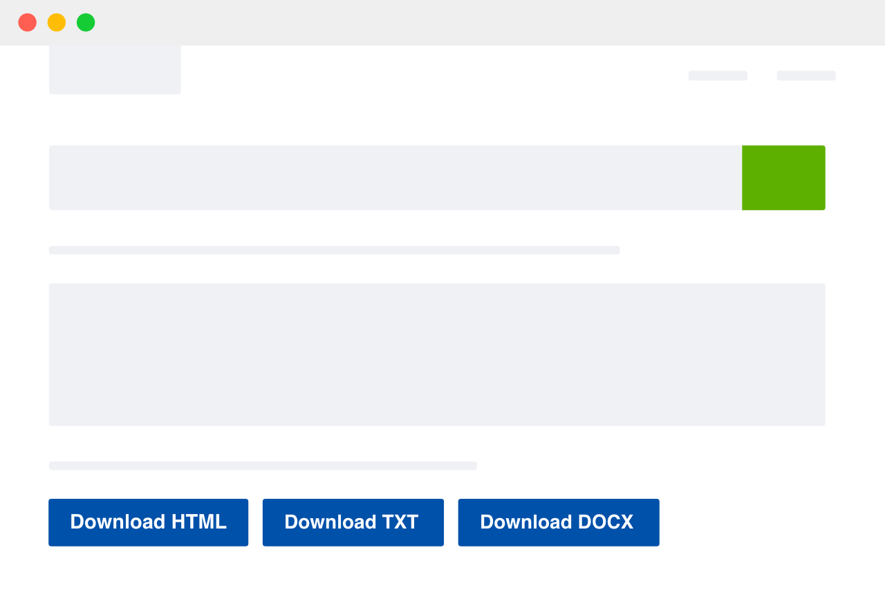 Example of Download files buttons from TermsFeed Generator