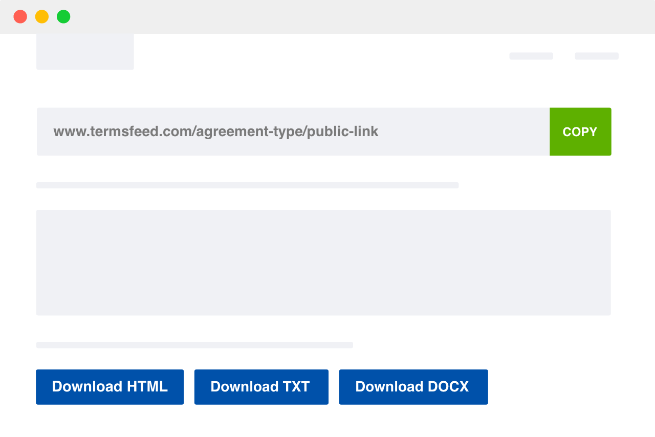App TermsFeed: Example of Public Link to or Download file from