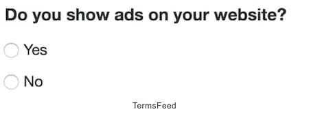 Cookies Policy Generator: Do you show ads on your website?