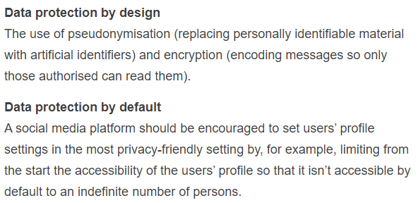 European Commission: Definitions of Data protection by design and by default