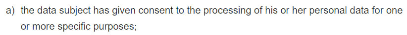 GDPR Info: Article 6 Section 1a - Lawfulness of Processing