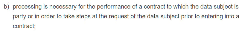 GDPR Info: Article 6 Section 1b - Lawfulness of Processing