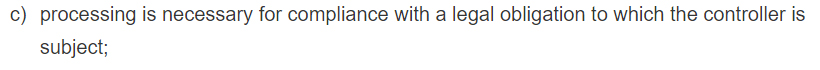 GDPR Info: Article 6 Section 1c - Lawfulness of Processing