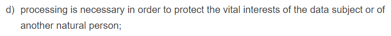 GDPR Info: Article 6 Section 1d - Lawfulness of Processing