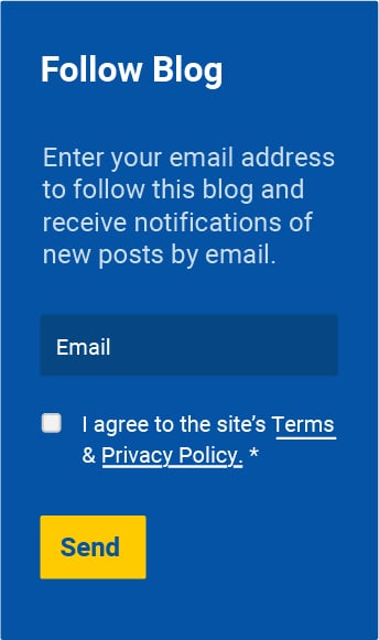 Generic blog email sign-up form with checkbox to agree