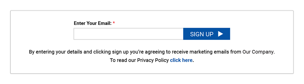 Generic email sign-up form