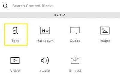 Squarespace Text Block
