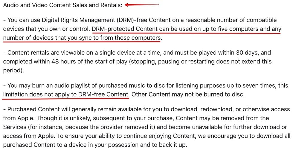Apple Media Services Terms and Conditions: Audio and Video Content Sales and Rentals