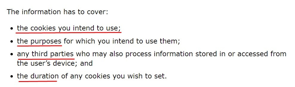 ICO: What are the rules on cookies and similar technologies: What does clear and comprehensive information mean section