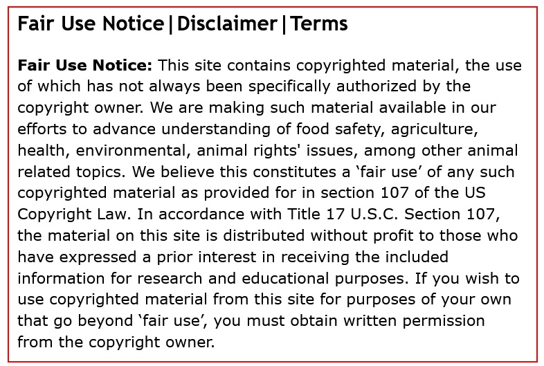 Pets N More Fair Use Notice and Disclaimer