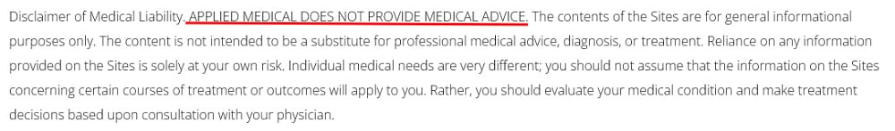 Applied Medical: Medical advice disclaimer
