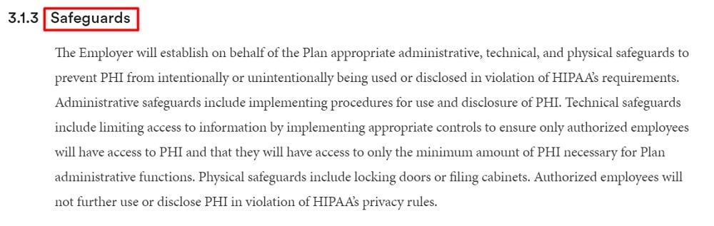 Brown University HIPAA Privacy Policy: Safeguards clause