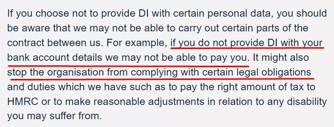 Design Integration GDPR Policy: How DI Will Process Your Personal Information clause - Bank account details section