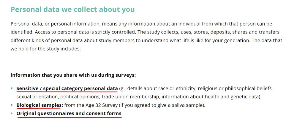Next Step Privacy Policy: Personal data we collect about you clause - Surveys section