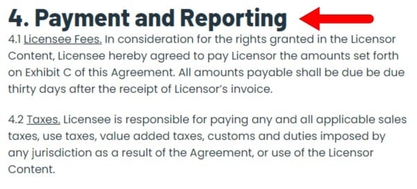 TechChange Content Licensing Agreement: Payment and Reporting clause