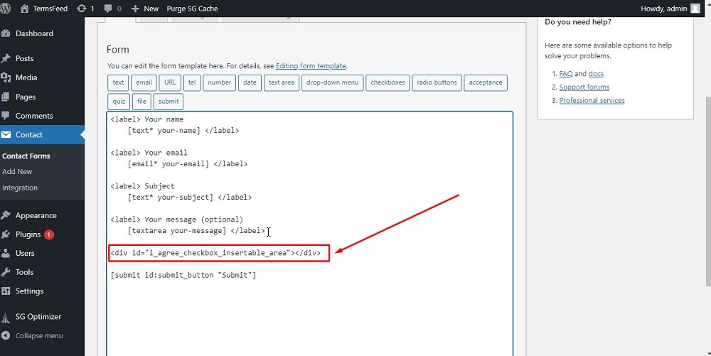 how to add checkbox in wordpress form