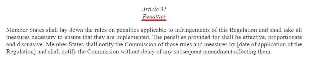 Data Governance Act Article 31: Penalties