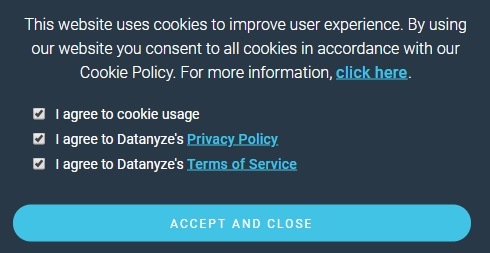 Datanyze cookie wall with boxes checked