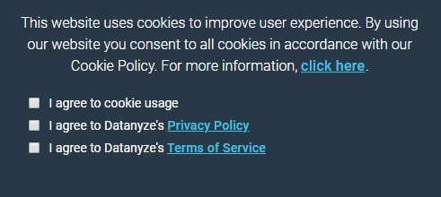 Datanyze cookie wall with boxes unchecked