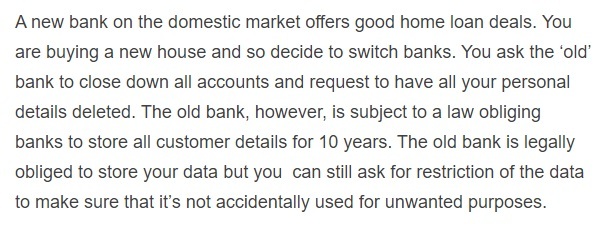European Commission: When should I exercise my right to restriction of processing of my personal data - Bank example