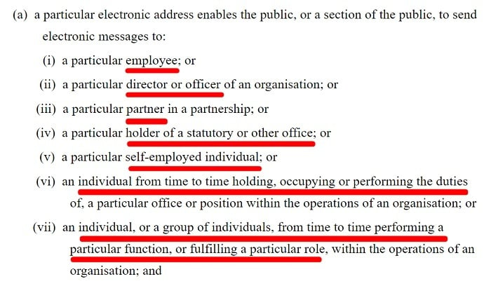 Spam Act 2003: When consent can be inferred section excerpt