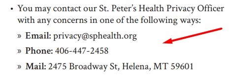 St Peters Health Privacy Notice: Contact Information