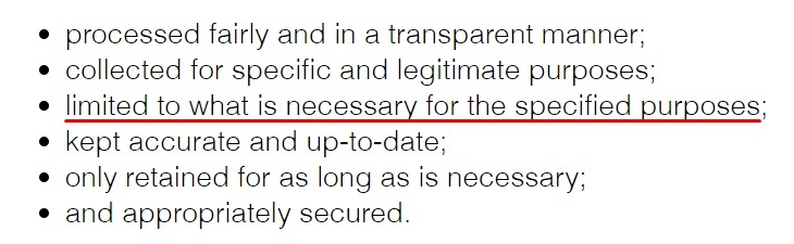 University 365 Privacy Policy: GDPR Processing clause excerpt