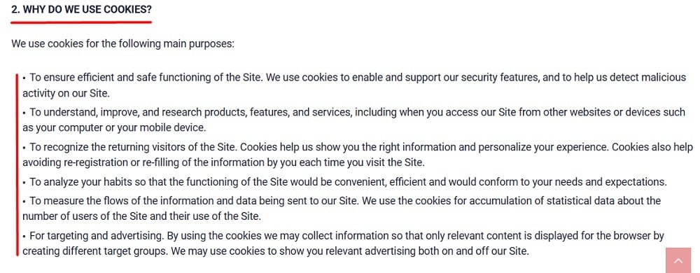 Nairobi Kitchen Cookie Policy: Why do we use cookies clause