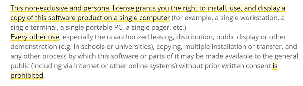 HandyGames EULA: Grant of License clause