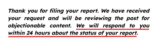 Example of the report request response