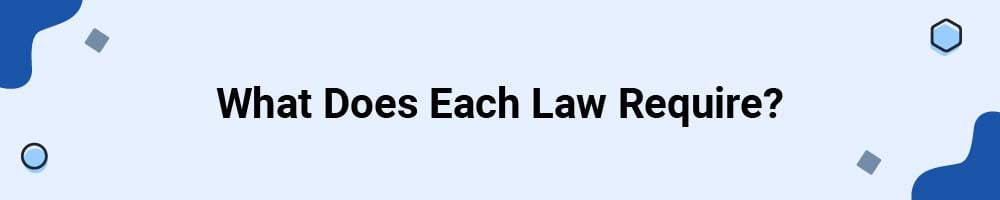 What Does Each Law Require?